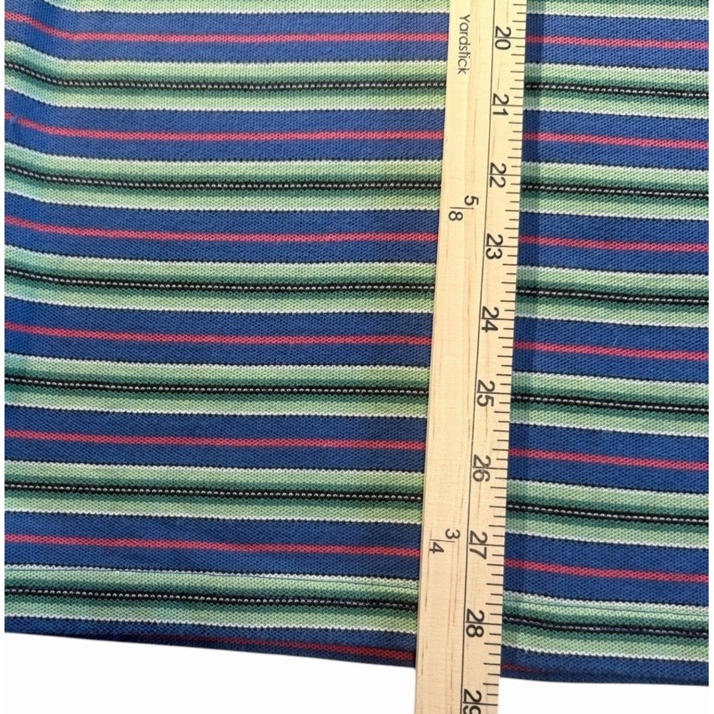 WORBLE XL  Strikeout Blue, Red & Green Stripe Polo Shirt Y2k Men's - Picture 8 of 9